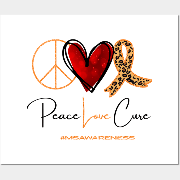 Peace Love Cure Heart Health Awareness Month Cancer Ribbon Wall Art by _So who go sayit_